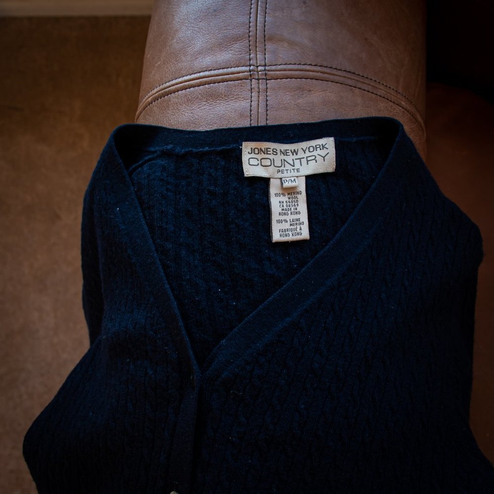 Jones New York long Merino wool cardigan - Picture 3 of 3